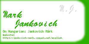 mark jankovich business card